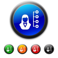 Businesswoman icon on round buttons N17