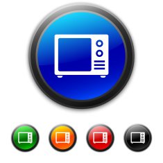 Television Set icon on round buttons N5