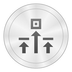 Logistics icon on a round button N81
