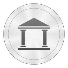 Bank icon on a round button N105