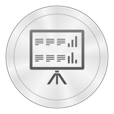 Presentation icon on a round button N45