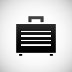 Briefcase icon on a white background N9
