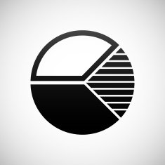 Pie Chart icon on a white background N32