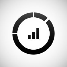 Donut Chart icon on a white background N64