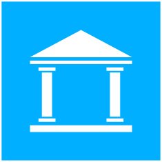 Bank icon on a blue background N13