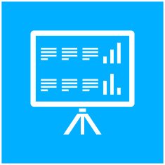 Presentation icon on a blue background N6