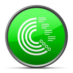 Radial Bar Chart icon on a round button N41