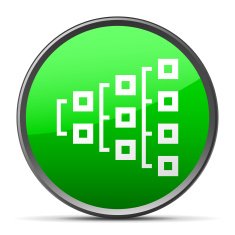 Flowchart icon on a round button N176