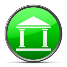 Bank icon on a round button N106