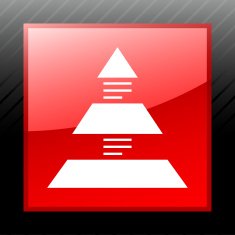 Pyramid icon on a square button N24