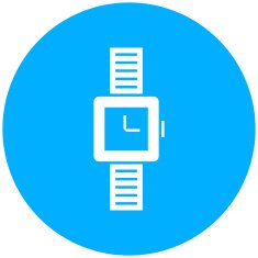 Wristwatch icon on a round button N14