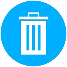 Garbage Can icon on a round button N5