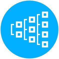 Flowchart icon on a round button N177