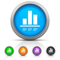Bar Graph icon on round buttons N47