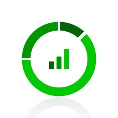 Donut Chart icon on a white background N68