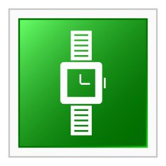 Wristwatch icon on a square button N8