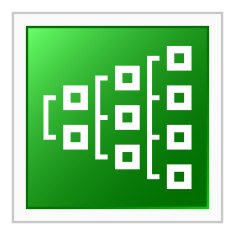 Flowchart icon on a square button N81
