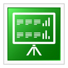Presentation icon on a square button N24