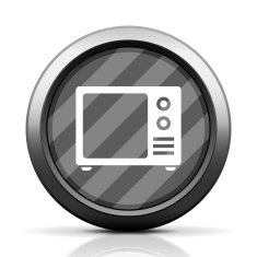 Television Set icon on a round button N23
