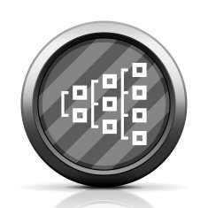 Flowchart icon on a round button N178 free image download