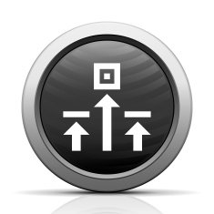 Logistics icon on a round button N85