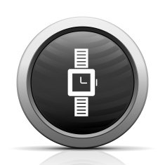 Wristwatch icon on a round button N16