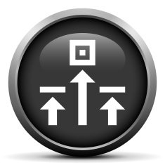 Logistics icon on a round button N86