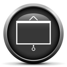 Presentation icon on a round button N54