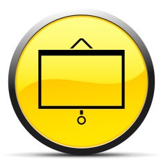 Presentation icon on a round button N56
