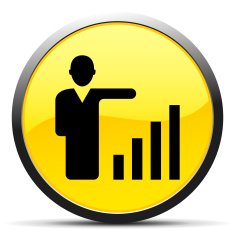 Businessman icon on a round button N202