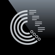 Radial Bar Chart icon on a black background N9