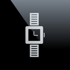 Wristwatch icon on a black background N4