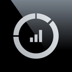 Donut Chart icon on a black background N18