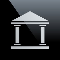 Bank icon on a black background N25