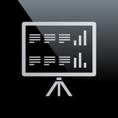 Presentation icon on a black background N12