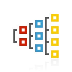 Flowchart icon on a white background N124