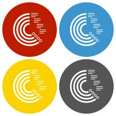 Radial Bar Chart icon on circle buttons N9