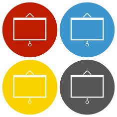 Presentation icon on circle buttons N9