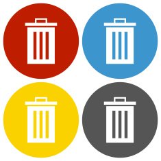 Garbage Can icon on circle buttons