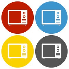 Television Set icon on circle buttons N5
