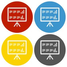 Presentation icon on circle buttons N10