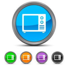 Television Set icon on circle buttons N6