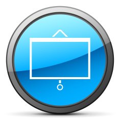 Presentation icon on a round button N58