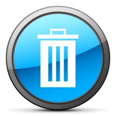 Garbage Can icon on a round button N10
