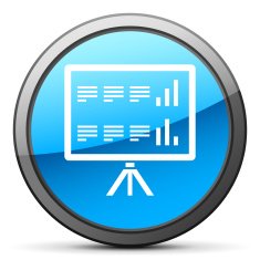 Presentation icon on a round button N59