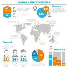 Avatar infographic elements layout
