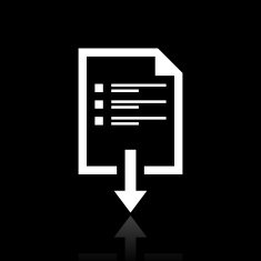 Document Downloading icon on a black background N3