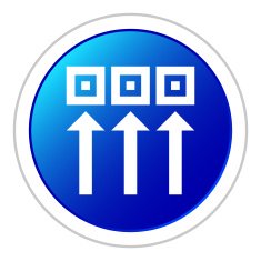 Logistics icon on a round button N89