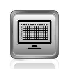 Computer icon on a square button N25 free image download