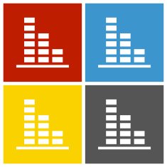 Bar Graph icon on square buttons N56